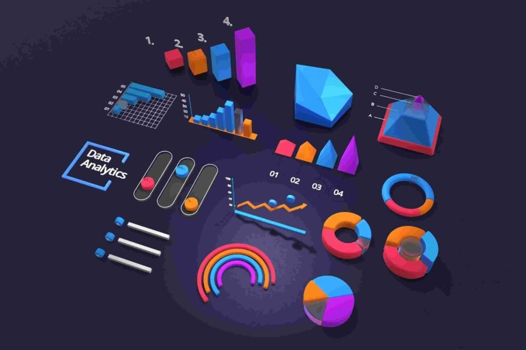 Data Analytics text with graphics