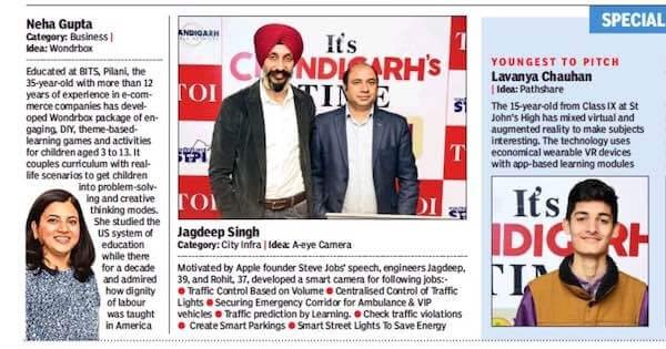 NetMax were awarded by the times of India for presenting the best Innovative Project Idea. Mr Jagdeep Singh , director of Netmax Technologies' develop AI based smart camera for parking and traffic lights