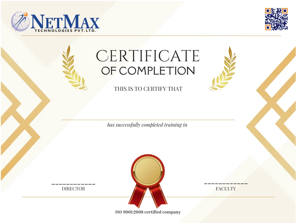 Netmax Technologies Course Completion Certificate